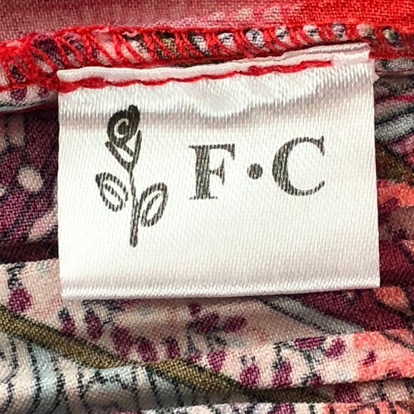 F•C Oriental Floral Sleeveless Pleated Blouse One Size Fits Most - Picture 7 of 10